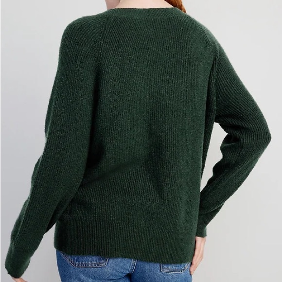 Green V-Neck Sweater - Picture 7 of 14